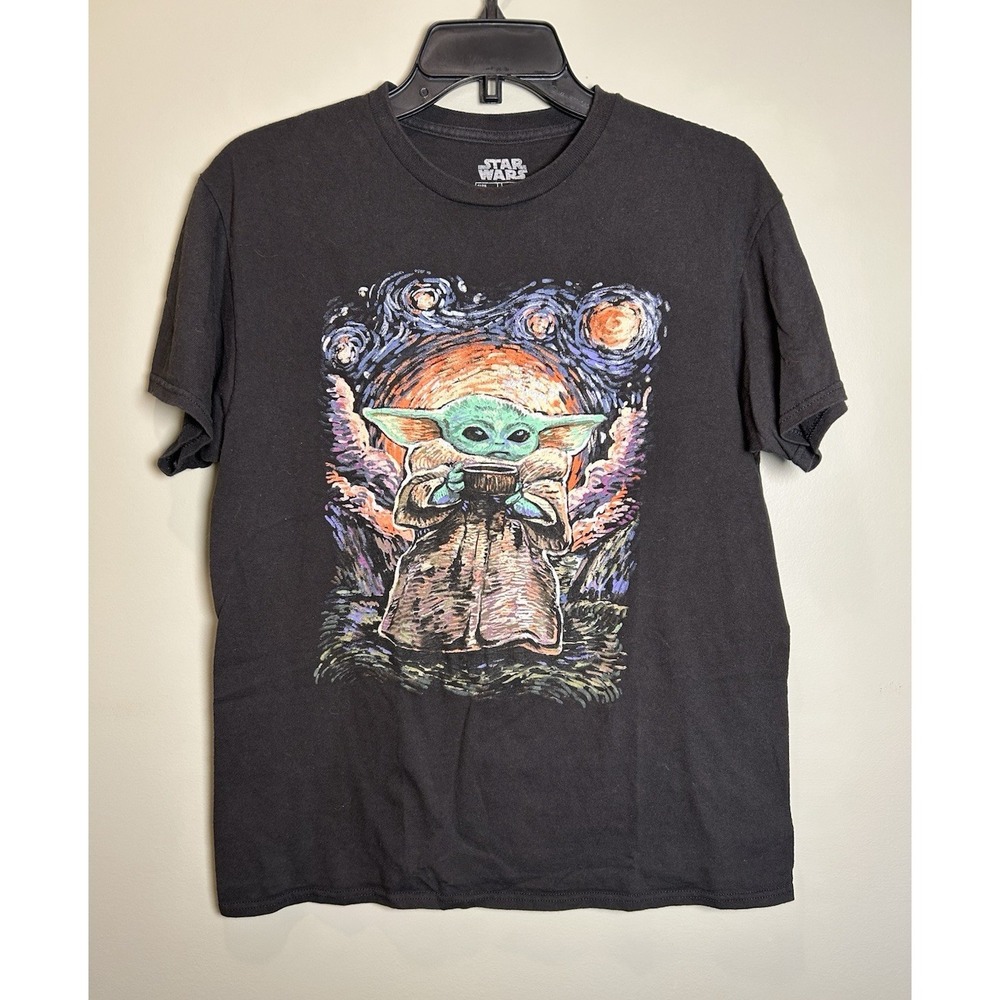 Star Wars The Mandalorian Grogu Graphic Print Black T-Shirt Size M (2020)